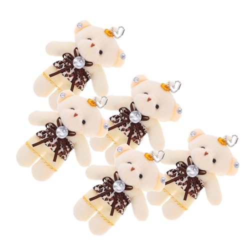 DIKACA 5 Stück Hochzeitsbär- Tragbarer Bärenanhänger Bär Puppe hängende Mini-Bärenfiguren ausgestopfter Kleiner Bär kleine Bären Stoff Dark Brown DIKACA 5 Stück Hochzeitsbär- Tragbarer Bärenanhänger Bär Puppe hängende Mini-Bärenfiguren ausgestopfter Kleiner Bär kleine Bären Stoff Dark Brown von DIKACA