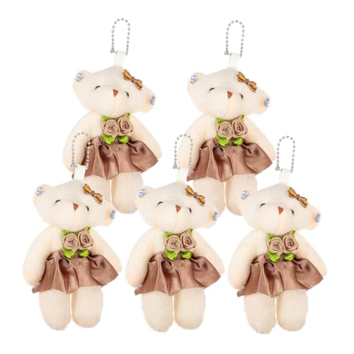 DIKACA 5 Stück Hochzeitsbär- dekoratives Bärendekor Haushaltszubehör Schlüsselanhänger Bärenanhänger kleine Bären entzückender Bärenanhänger Plüsch Light Brown DIKACA 5 Stück Hochzeitsbär- dekoratives Bärendekor Haushaltszubehör Schlüsselanhänger Bärenanhänger kleine Bären entzückender Bärenanhänger Plüsch Light Brown von DIKACA