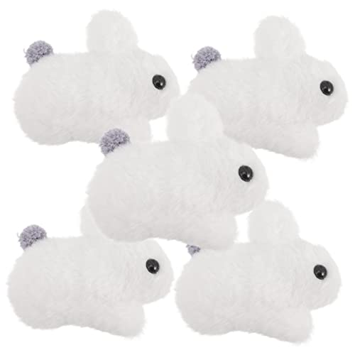 DIKACA 5 Stück Kaninchen Zubehör Ausgestopfter Hase Cartoon Schlüsselanhänger DIY Kaninchen Schlüsselanhänger Kreative Puppen Schlüsselanhänger Anhänger Entzückender von DIKACA