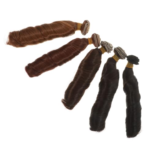 DIKACA 5 Stück Lockiges Puppenhaar Puppenperücke Puppenhaar Basteln Puppenhaarperücken Bjd Puppenhaar Puppenherstellungszubehör Haare Für Puppen Perücken Für Puppen von DIKACA