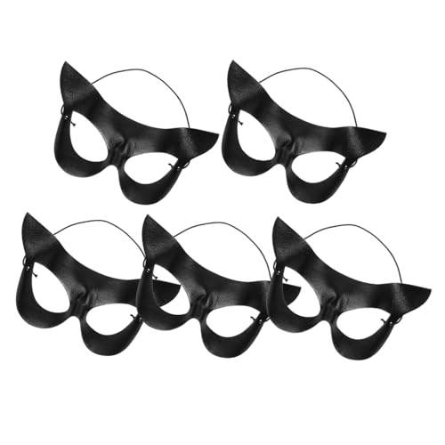 DIKACA 5 Stück Masken Halloween Party Dekoration Karneval Dekoration Maske Katzenaugenmaske Cosplay Augenmaske Katzenkostüm Maske Maskerade Cosplay Party von DIKACA