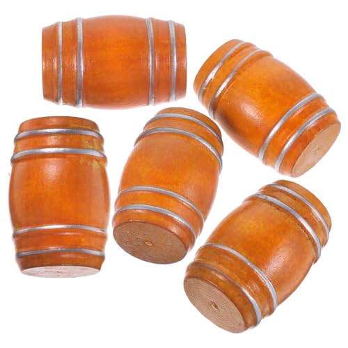 DIKACA 5 Stück Miniatur-bierfass Aus Holz, Mini-weinfass-Figur, Modell, Mini-, Getränkezubehör DIKACA 5 Stück Miniatur-bierfass Aus Holz, Mini-weinfass-Figur, Modell, Mini-, Getränkezubehör von DIKACA