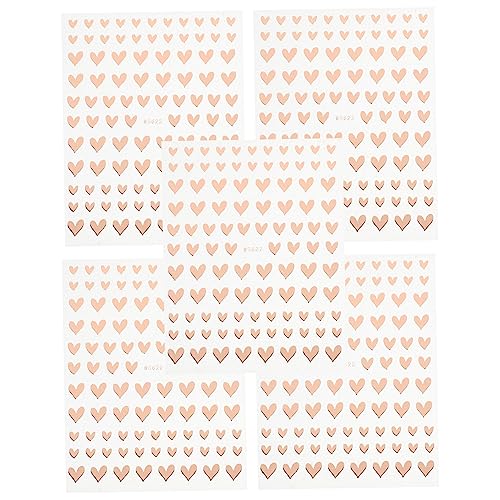 DIKACA 5 Stück Nagelsticker für Nailart abziehbar merksam Nagelkunst-Zubehör Nagelsticker für Geschenkkarten Nagelstudio Nagelkunstabziehbilder dekorativer Nagelaufkleber Papier Rose Gold von DIKACA