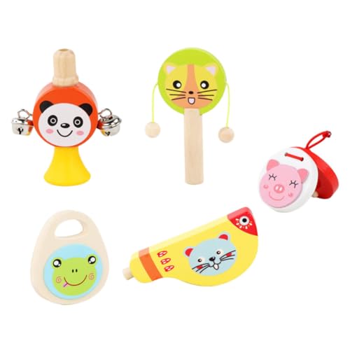 DIKACA 5 Stück Orff Instrument Kinderspielzeug Musikspielzeug Lustiges Musikinstrument Cartoon Klöppel Holzklöppel Musikinstrumente Für Lernen Musikspielzeug Lernspielzeug von DIKACA