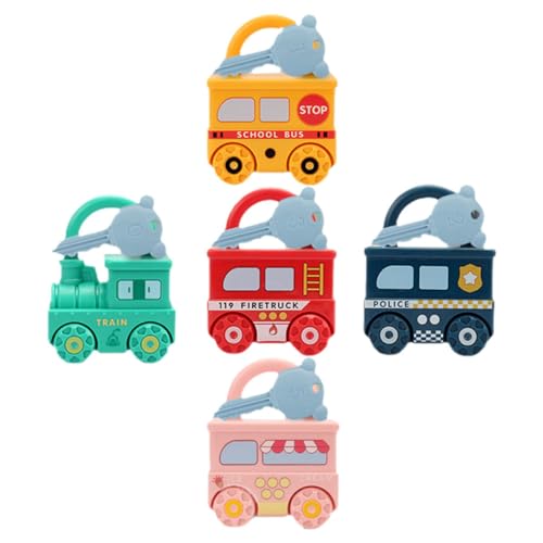 DIKACA 5 Stück Passendes Entriegelungsspielzeug für kinderspielzeug Auto puppenwagen Spielzeugauto Kleinkinder entriegeln sensorisches Plastik von DIKACA