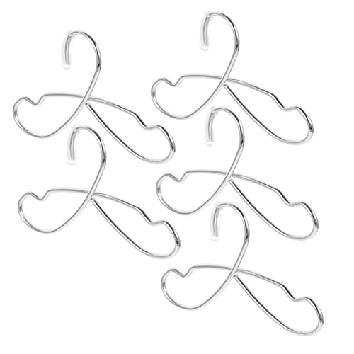 DIKACA 5 Stück Puppenkleiderspeicherhosen Clip Zubehör Stand Babypuppenkleidung Miniatur Mini-Kleiderbügel Puppenhaus-Aufhänger Spielzeugaufhänger Eisen Silver von DIKACA