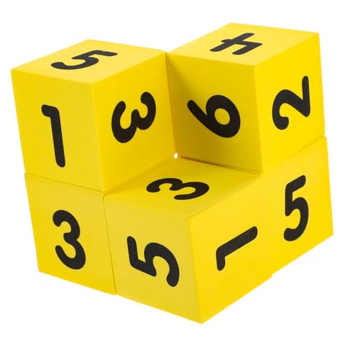 DIKACA 5 Stück Schaumwürfel kinderspielzeug für Tischspielzubehör детские игрушки настольные игры Kid Toys brettspiel -Stütze Partyspielwürfel Eva Yellow von DIKACA
