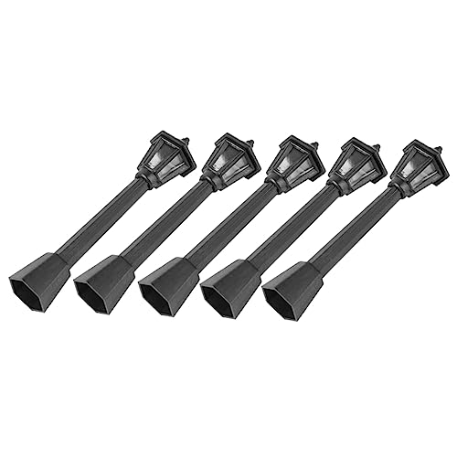 DIKACA 5 Stück Simulationslampenverzierung Vintage Wohnkultur Mini-Straßenlaternenschmuck klein Mikroskopisches Modell Straßenlaterne Miniatur-Landschaftslampe Harz. Black von DIKACA