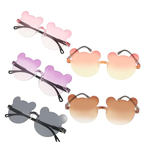 DIKACA 5 Stück Sonnenbrillen Uv Schutz Leichte Partybrillen Bunten Farben Rot Schwarz Orange für Mädchen Jungen Foto Requisiten Sommer Outdoor von DIKACA