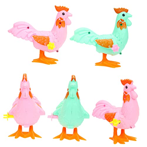 DIKACA 5 Stück Uhrwerk-Hahn- interaktives wohnungsdeko Wind-up Fun Toy Funny Toys kleine Tiere Kinderparty Gefälligkeiten Lustiges Plastik von DIKACA