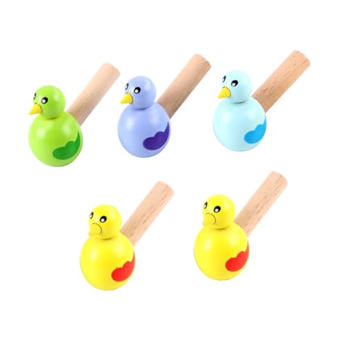 DIKACA 5 Stück Vogelpfeife Cartoon-Pfeife- Vogelförmige Pfeife Musik-erleuchtungs- Musikspielzeug Pfeife Im Vogeldesign Musikalisches Kinderspielzeug Holz von DIKACA