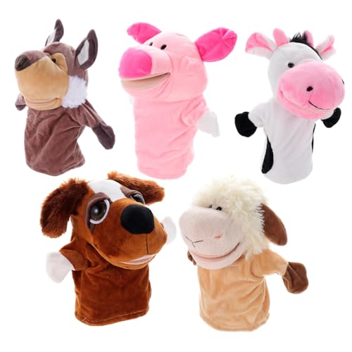 DIKACA 5 Stück tierische Marionette interaktives kinderspielzeug kinderknallzeug hühner Handpuppe Handpuppen für Babys kurzer Plüsch DIKACA 5 Stück tierische Marionette interaktives kinderspielzeug kinderknallzeug hühner Handpuppe Handpuppen für Babys kurzer Plüsch von DIKACA