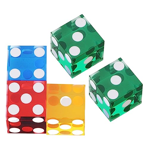 DIKACA 5 Stück transparente gerade Ecke Ludo brettspiel spielwürfel Punktewürfel spielewürfel mit rechtwinkligem Punkt Acryl-Punktwürfel Brettspiel Wettwürfel Kneipenwürfel von DIKACA