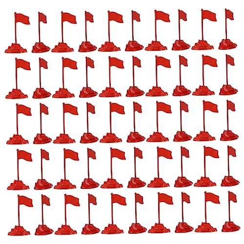 DIKACA 50 Sätze Sandtisch rote Fahne für kinderspielzeug Ideas hausdeko Dekoration Mini- mit roter Flagge Modellbausatz mit roter Flagge Plastik von DIKACA