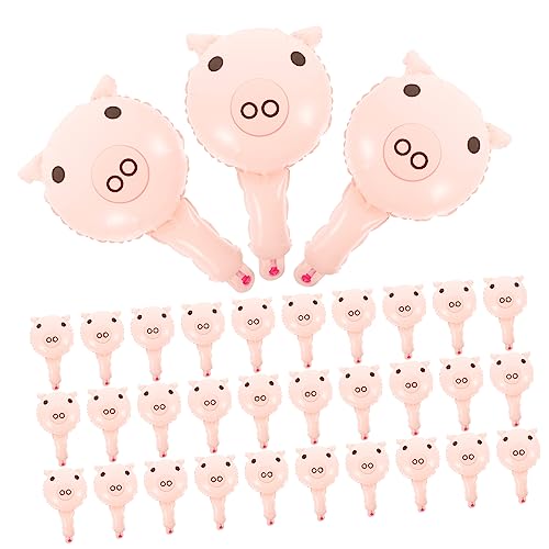 DIKACA 50 Stück Aufblasbarer Handballon In Schweineform Tragbar Pastellfolie Geburtstagsschwimmer Handballons Für Und Babydekorationen Gelber Neuheitsballon Rosa Aluminiumfolie von DIKACA