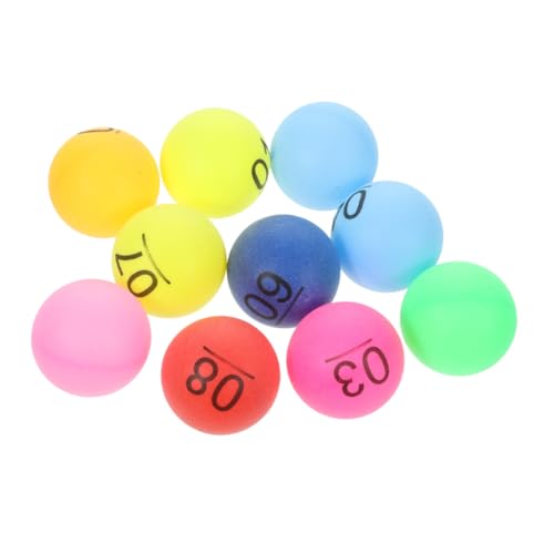 DIKACA 50 Stück Farbe Zahlenball lotustal plastikbälle Bingo-Spielbälle nummerierte Picking-Bälle Partyspielbälle Tombola-Bälle Neues Material Spielball Tischtennis Lotterie Requisiten pp von DIKACA