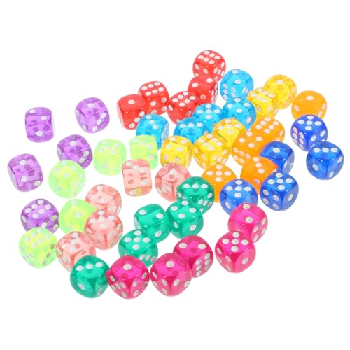 DIKACA 50 Stück Farbige Corner Rounder spielwürfel spielewürfel Unterhaltungswürfel Acryl-Spielrequisite -Layouts Spiel-Requisiten Spielzeugwürfel Spieleprop Partywürfel von DIKACA
