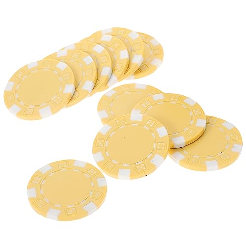 DIKACA 50 Stück Marker für Pokerchip-Münze Chips für Pokerspiele Zähler für Pokerspiele mit Zahlen Spielmarken Spielchips aus Kunststoff Plastik Weiß von DIKACA