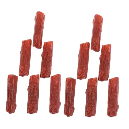 DIKACA 50 Stück Sandtischmodell aus Holz Mini Baumstumpf Mini-Baumstumpf- Fake-Baumstamm-Ornament Mini Stümpfe gefälschter Mini-Baumstumpf Mini-Landschaftsmodell Plastik Dark Brown von DIKACA
