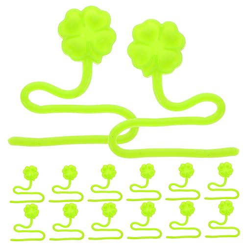 DIKACA 50 Stück Vier-Blattklee- klebrige handelastische spielzeuge mit klebrigen Händen st. Patricks Day Accessoires Light Green von DIKACA