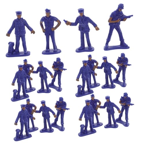 DIKACA 50-teiliges Polizeimodell-spielzeugset Für Simulations- -Requisite, Miniatur-polizeifiguren Und Polizeicharakterfiguren Für Minifiguren- Und Sandtisch-Ornament von DIKACA