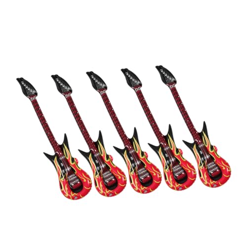 DIKACA 5Stücke Aufblasbare Gitarre für Stil Material Leicht Tragbar für Musik Party Dekorationen und Geburtstagsfeiern Sicheres mit Sicherheitsventil DIKACA 5Stücke Aufblasbare Gitarre für Stil Material Leicht Tragbar für Musik Party Dekorationen und Geburtstagsfeiern Sicheres mit Sicherheitsventil von DIKACA