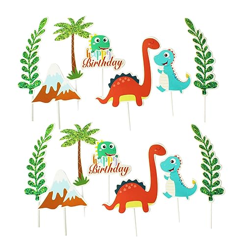 DIKACA 6 Sätze 42 Stück Kucheneinsatz Dschungel Geburtstag Cupcake Einfügen Dekorationen Dinosaurier-cupcake-picks Dinosaurier-cupcake-dekoration Geburtstagstorten -picks Erste Papier von DIKACA