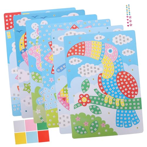 DIKACA 6 Stück Bastelsets für kinderbeschäftigung bastelset Party handwerken für lustige Cartoon-Puzzleaufkleber Cartoon-Puzzle-Aufkleber Eva von DIKACA