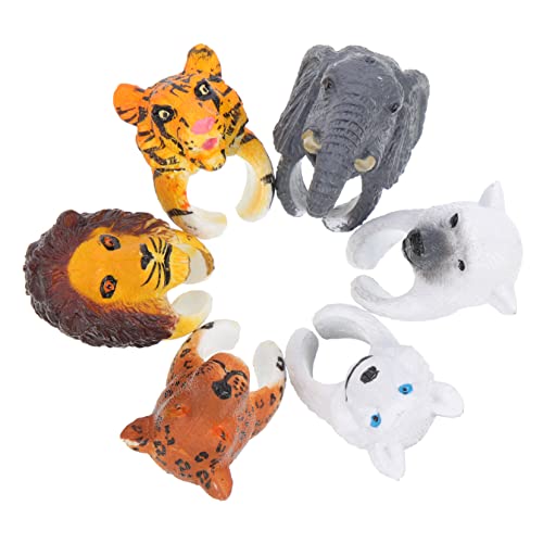 DIKACA 6 Stück Dinosaurier-ring- Fingerringe Für Tierring Plastikring Partygeschenke Kleine Preise Für Für Belohnungen Partytütenfüller Für Pvc von DIKACA