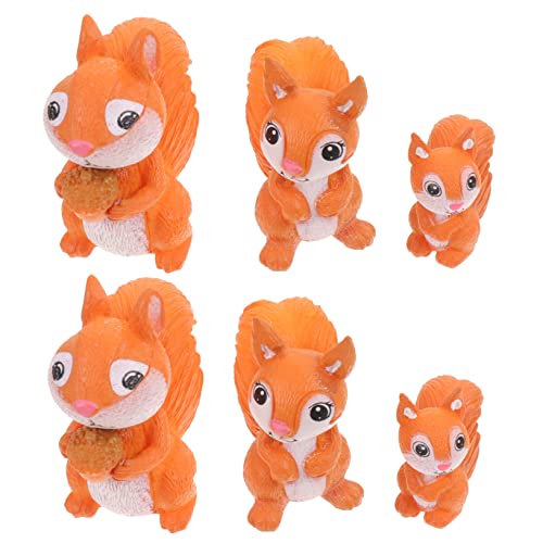DIKACA 6 Stück Eichhörnchenstatue Miniatur Ornament Figur Schreibtisch Mini-eichhörnchen-statuen PVC DIKACA 6 Stück Eichhörnchenstatue Miniatur Ornament Figur Schreibtisch Mini-eichhörnchen-statuen PVC von DIKACA