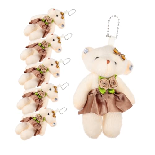 DIKACA 6 Stück Hochzeitsbär- schlüsselhalter Spielzeuge schlüsselanhänger kleine Bärenpuppe hängendes Bärenspielzeug DIY Bärendekor Plüsch Light Brown DIKACA 6 Stück Hochzeitsbär- schlüsselhalter Spielzeuge schlüsselanhänger kleine Bärenpuppe hängendes Bärenspielzeug DIY Bärendekor Plüsch Light Brown von DIKACA