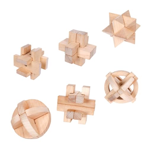 DIKACA 6 Stück Kongming Schloss Entsperr Kleinkind Intellektuelles Puzzle Entsperr Schlüssel Ineinandergreifendes Puzzle Lernspielzeug Intellektuelles Holz DIKACA 6 Stück Kongming Schloss Entsperr Kleinkind Intellektuelles Puzzle Entsperr Schlüssel Ineinandergreifendes Puzzle Lernspielzeug Intellektuelles Holz von DIKACA
