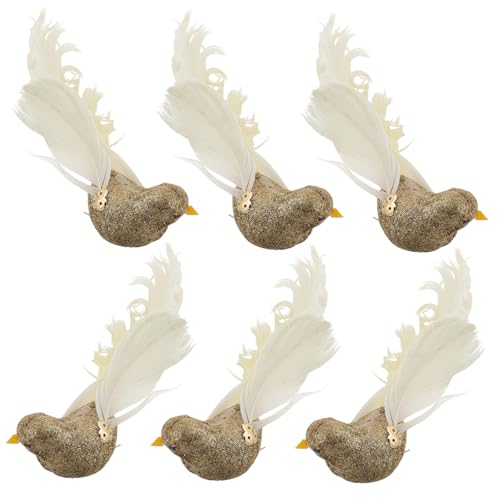DIKACA 6 Stück Künstliche Vögel Gefälschte Vögel Schreibtischvögel Modelle Vogelornamente Dekorative Vögel Heimdekoration Kunstvögel Vogelgartendekoration Künstliche Tiere von DIKACA