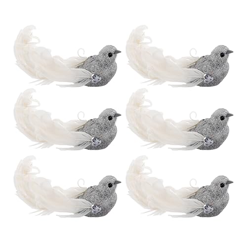 DIKACA 6 Stück Künstlicher Vogel Gefälschter Vogel Heimdekoration Vogeldekorationen Für Ornamente Für Bäume Künstlicher Vogel Basteln Kleine Vögel Zum Basteln Vogelstatue von DIKACA
