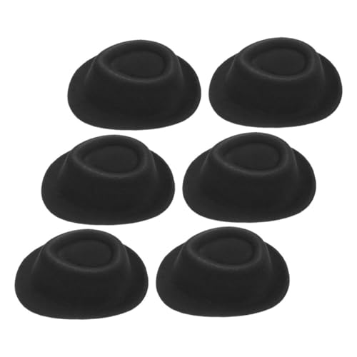 DIKACA 6 Stück Mini-Hut Kappen wandverkleidung wand polsterung puppen accessoires für puppenkleidung doll accessories Mini-Hüte Minihüte zum Basteln Mall-Hut Stoff Black von DIKACA