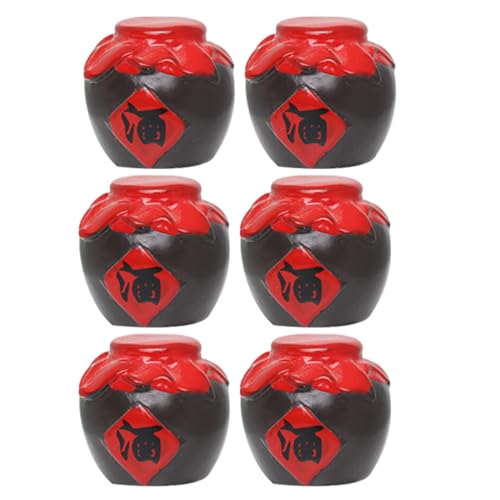 DIKACA 6 Stück Mini Lebensmittelspielzeug Mini Küchenzubehör Mini Objekte Lustiges Mini Weinkrug Ornament Kleines Hauszubehör Puppenhaus Weinkrug Puppenhaus Miniatur von DIKACA