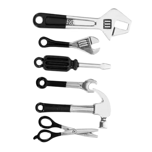 DIKACA 6 Stück Mini-legierungswerkzeuge Puppenhaus Reparaturwerkzeuge Mini Mini-Werkzeuge Miniatur-puppenreparaturwerkzeug Mini-reparaturwerkzeuge Für Legierungen Mini- -Tool Black von DIKACA