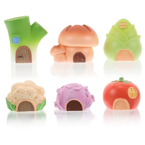 DIKACA 6 Stück Miniaturhaus Dekoration für Gartenlandschaft Teiliges aus Resin Kreative Bonsai Deko Charmante Ornamente für Mikrolandschaften für Kleine und Terrarien DIKACA 6 Stück Miniaturhaus Dekoration für Gartenlandschaft Teiliges aus Resin Kreative Bonsai Deko Charmante Ornamente für Mikrolandschaften für Kleine und Terrarien von DIKACA