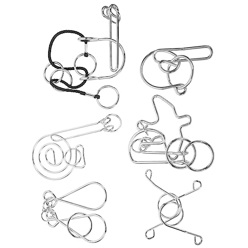 DIKACA 6 Stück Minsuo für kinderspielzeug Silve Klassisches fidgets Toys ineinandergreifendes Puzzle Entflechtungs-Puzzle-Spiel Denksportspielzeug Metall DIKACA 6 Stück Minsuo für kinderspielzeug Silve Klassisches fidgets Toys ineinandergreifendes Puzzle Entflechtungs-Puzzle-Spiel Denksportspielzeug Metall von DIKACA