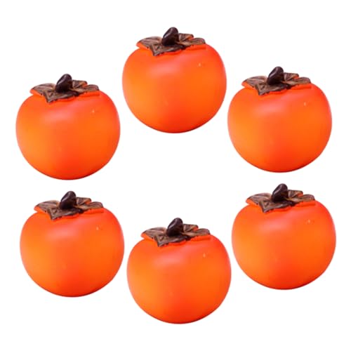 DIKACA 6 Stück Puppenhausdekor kunstobst künstliche früchte kinderspielzeug spielzeuge für Dekorative Fruchtmodelle gefälscht Layout-Szenendekor Heimdekoration Harz Orange von DIKACA