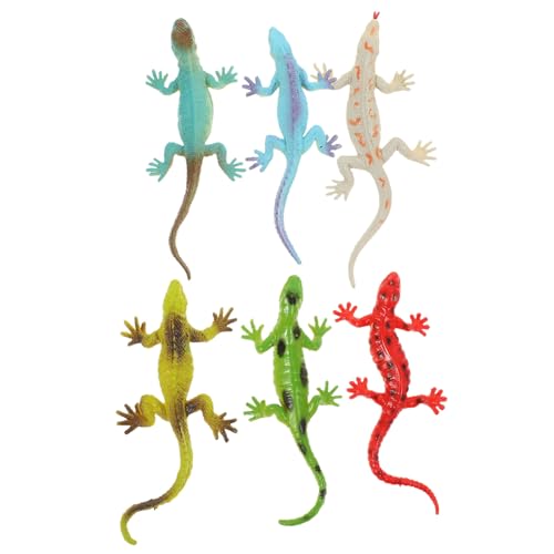 DIKACA 6 Stück Safe Toy Reptilien Tierfiguren für gartendeko kinderspielzeug Eidechsenmodell aus Kunststoff Eidechsenspielzeug aus Kunststoff Plastik von DIKACA