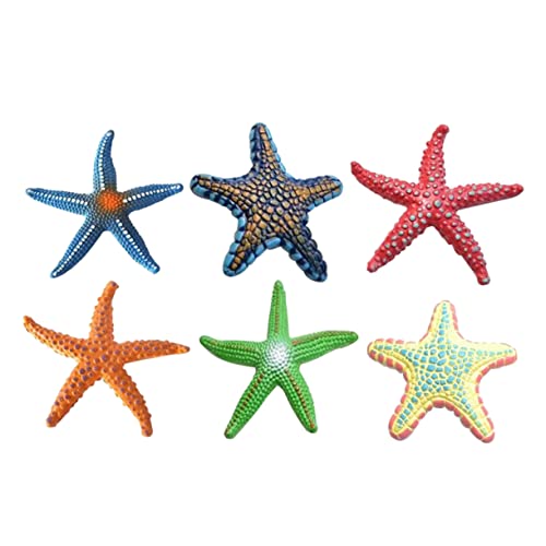 DIKACA 6 Stück Simulation Seestern Meerestiere kinderzimmerdeko hühner tauch spielzeuge Kid Toys für Babyspielzeug zubehör simuliertes Poolspielzeug PVC von DIKACA