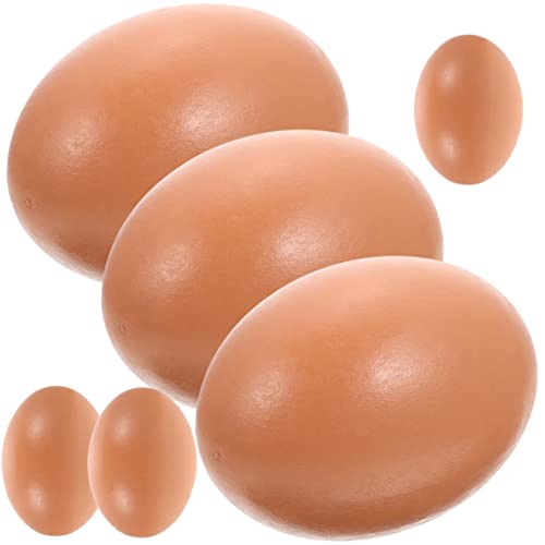 DIKACA 6 Stück Simulations-Ei-Modell für schmücken gefälscht Mini Dekorationen falsche Eier Eierdekor Plastikei Künstliche Eier Eierschmuck Eier zum Dekorieren Brown von DIKACA