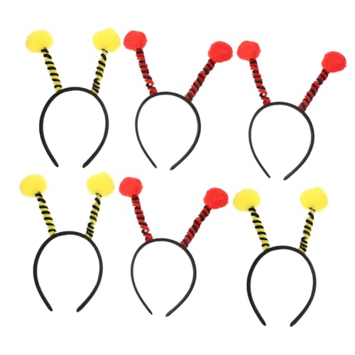 DIKACA 6 Stück Teiliges Kostüm Haarreifen mit Niedlichen Ameisen Antennen Bunte Kugeln für Halloween Karneval und Verkleidungspartys Charmantes Accessoire für Damen von DIKACA