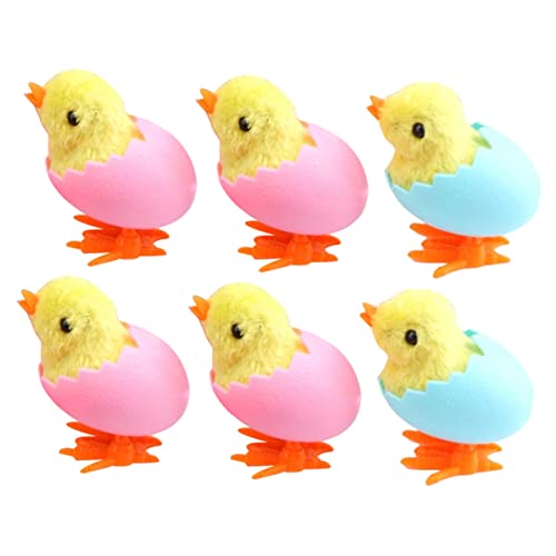 DIKACA 6 Stück Uhrwerk Huhn hühner kinderknallzeug kinderspielsachen gartendeko rostoptik Chicken Toy aufgeben Ostereierfüller Hühnerspielzeug für Plüsch von DIKACA