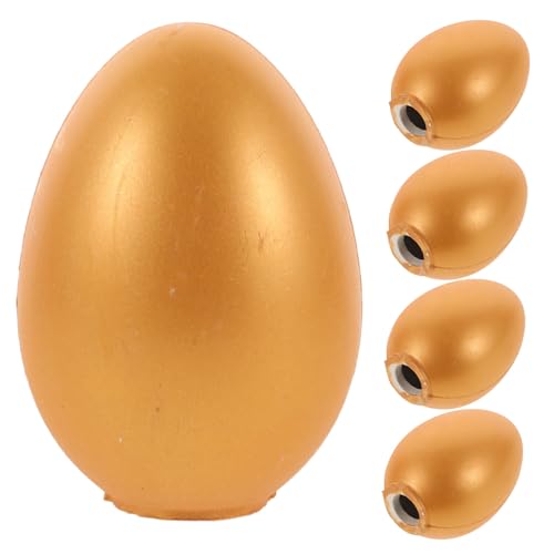 DIKACA 6 Stück goldenes Eierspielzeug Mini Überraschung Jumbo gefälscht Fälschung Vor Party Dekorationen goldene Plastikeier Eierdekor Preis Eier leeres Ei goldene Eier Eierspeicher Gips von DIKACA