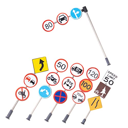 DIKACA 6 Stücke Landschaft Zeichen Schule Lehrmittel Abs Plus Edelstahl Sand Tabelle Modell Sand Tabelle Verkehrs Zeichen von DIKACA