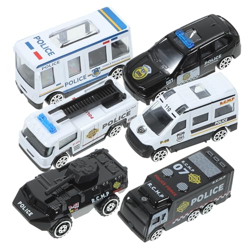 DIKACA Kinder-polizeiauto-spielset 6-teilig Legierung Autospielzeug Trägheitssteuerung Zum Spielen Dekoration Für Besondere Tage von DIKACA
