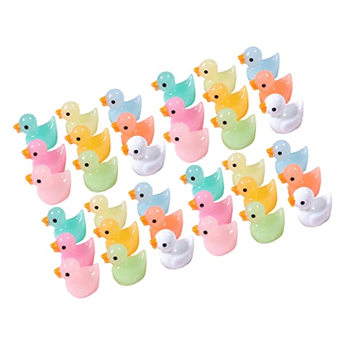 DIKACA 60 Stck. Leuchtende Entenverzierung Kleine Enten Zum Verstecken Bausatz Kleine Enten Miniatur Winzig Frosch Ducken Mini-frösche Mini-Enten Spielzeughaus Mini-Enten Harz von DIKACA