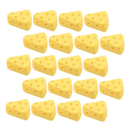 DIKACA 60st Simulierter Käse Kleiner Weihrauchbehälter Präsentieren Sie Kissenschmuck Kleiner Obstbehälter Modische Röhrenoberteile Kuchenschaber Mini-Dekoration Hohlteile Yellow Plastik von DIKACA